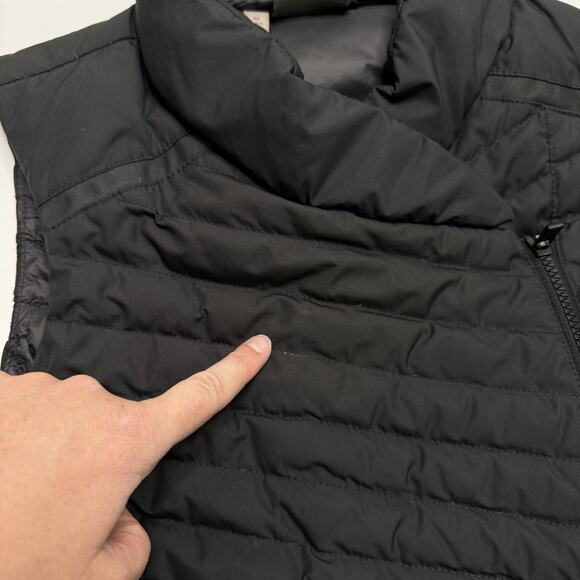 Athleta Puffer Vest So Down Asymmertrical Black Medium Down Feathers Full-Zip - Picture 14 of 14